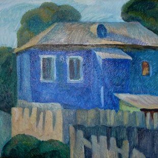 "Синий дом", х/м, 34х51; Стоимость - 2300 у.е